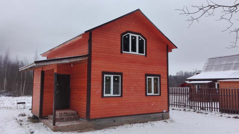Каркасный дом 8х8 с террасой