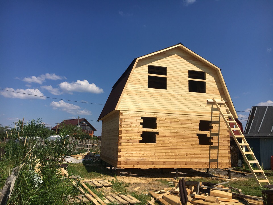 Брусовой дом 6х6 под усадку